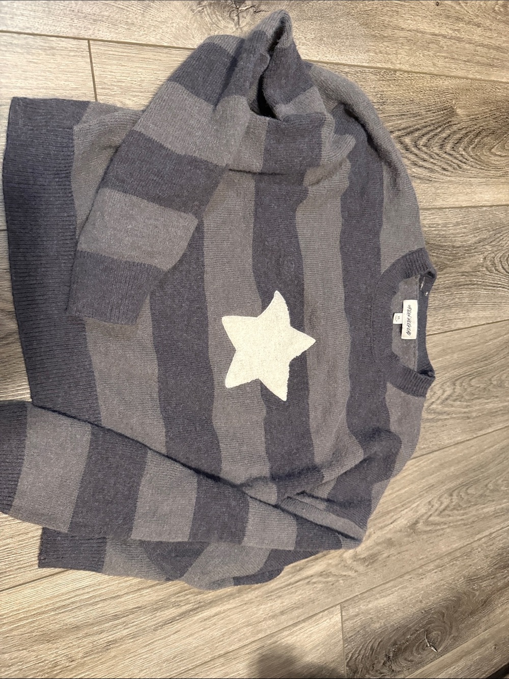 Gentle Fawn Gray Striped Crewneck with White Star